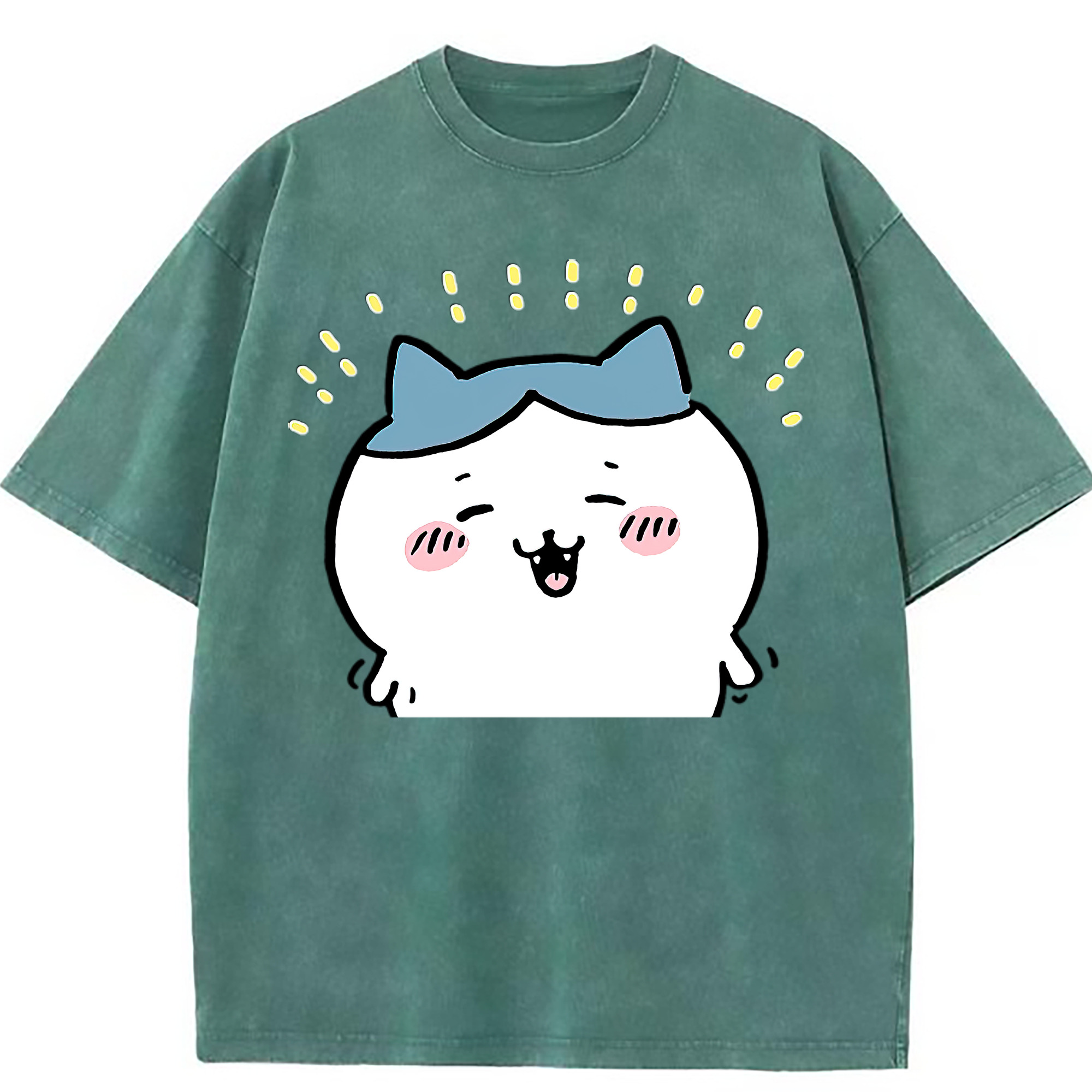 （画像用） ちいかわ ハチワレ Chii-kawa hachiware 綿100% ヴィンテージ風 半袖Tシャツ（フロントプリント）